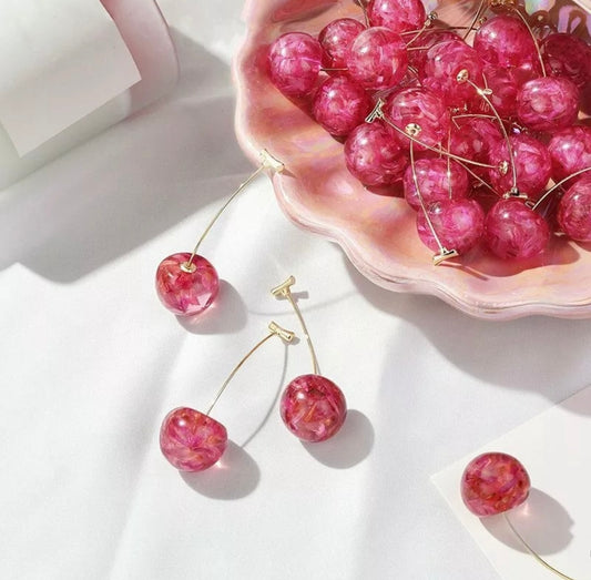 Sweet Cherry Blossom Dangles: The Perfect Pop of Color