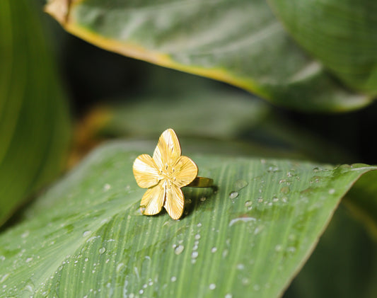 Golden Bloom Adjustable Statement Ring