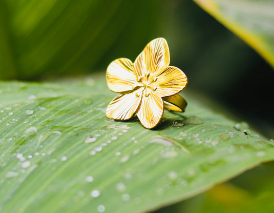 Golden Bloom Adjustable Statement Ring