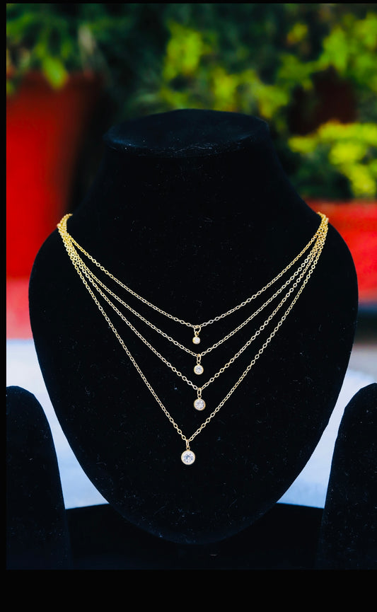 Golden Hour Elegance: Layered Pearl Drop Necklace