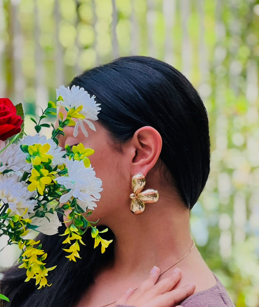 Bold bloom statement earrings