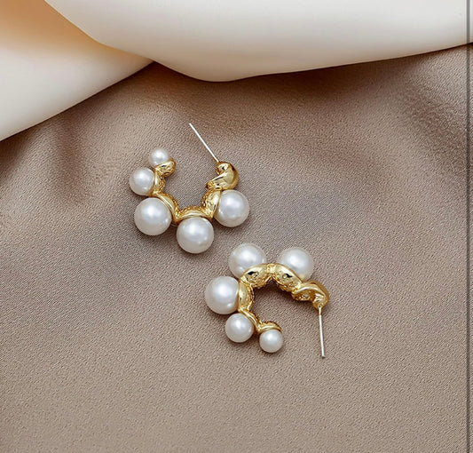 Baroque Pearl Bloom Hoops