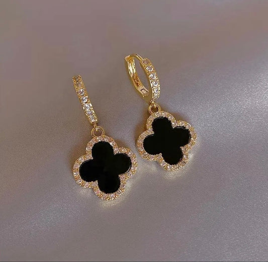 Black Clover Drop Earrings