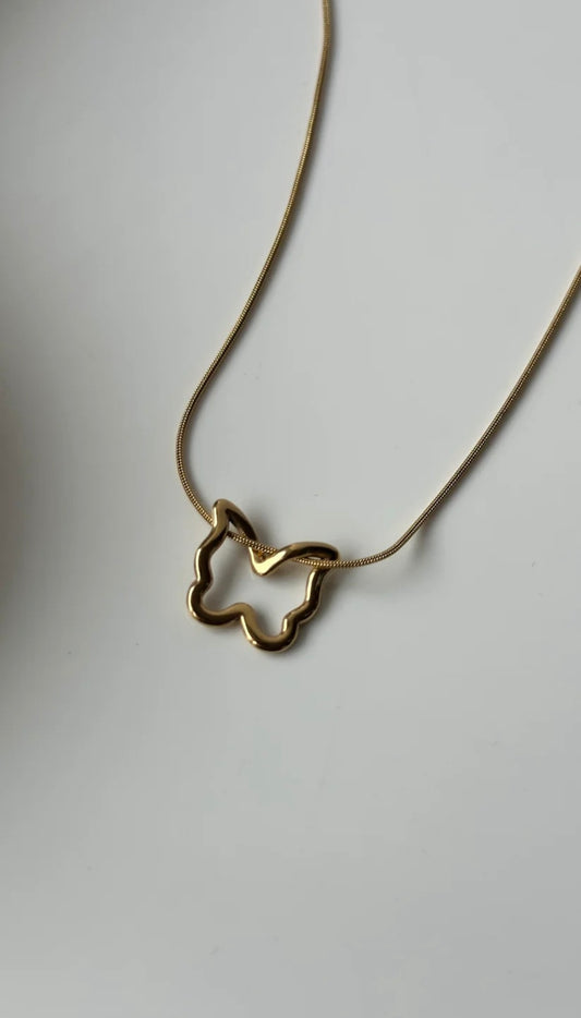 Golden Butterfly Silhouette Necklace