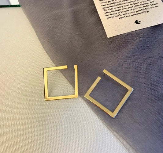 Bold Geometric Square Hoops