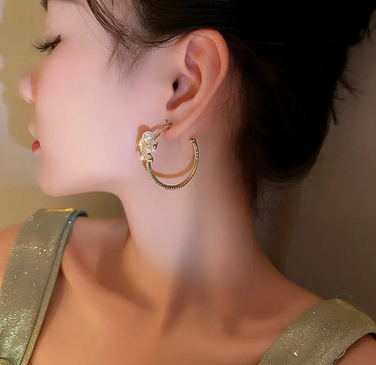 Crystal Butterfly Hoop Earring